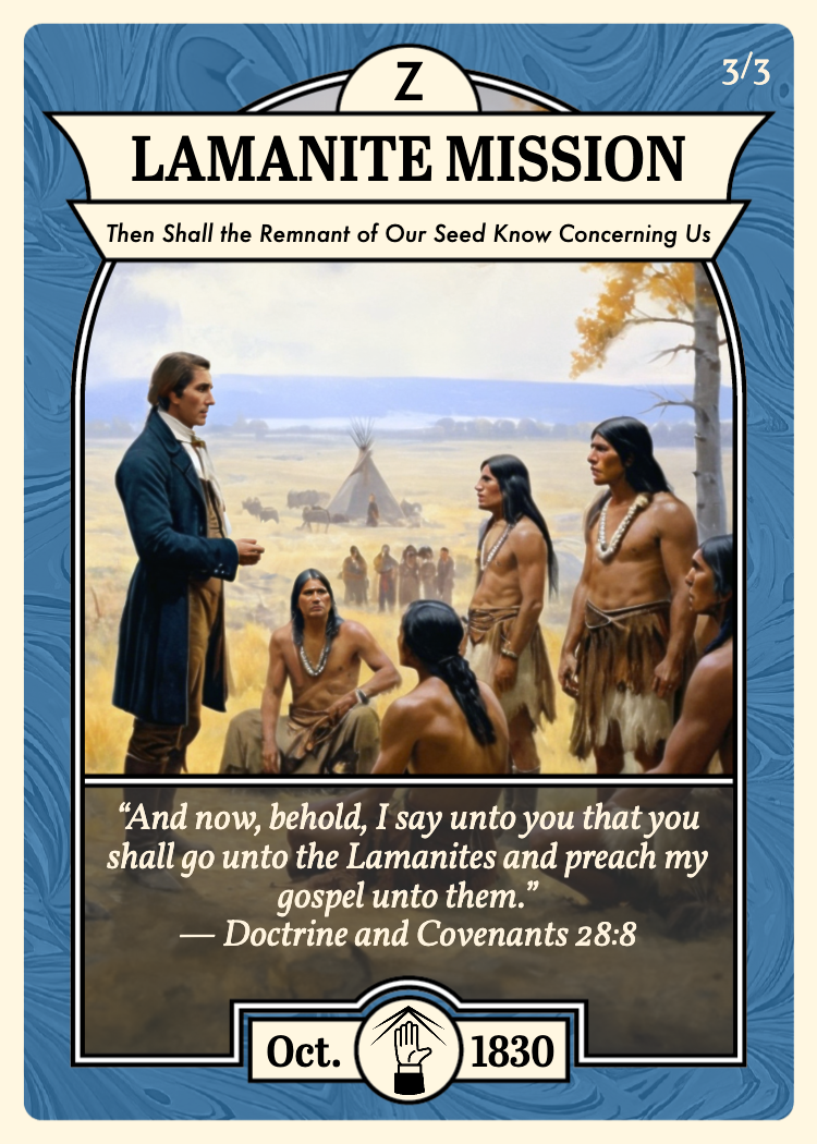 Church History Card titled "Lamanite Mission."